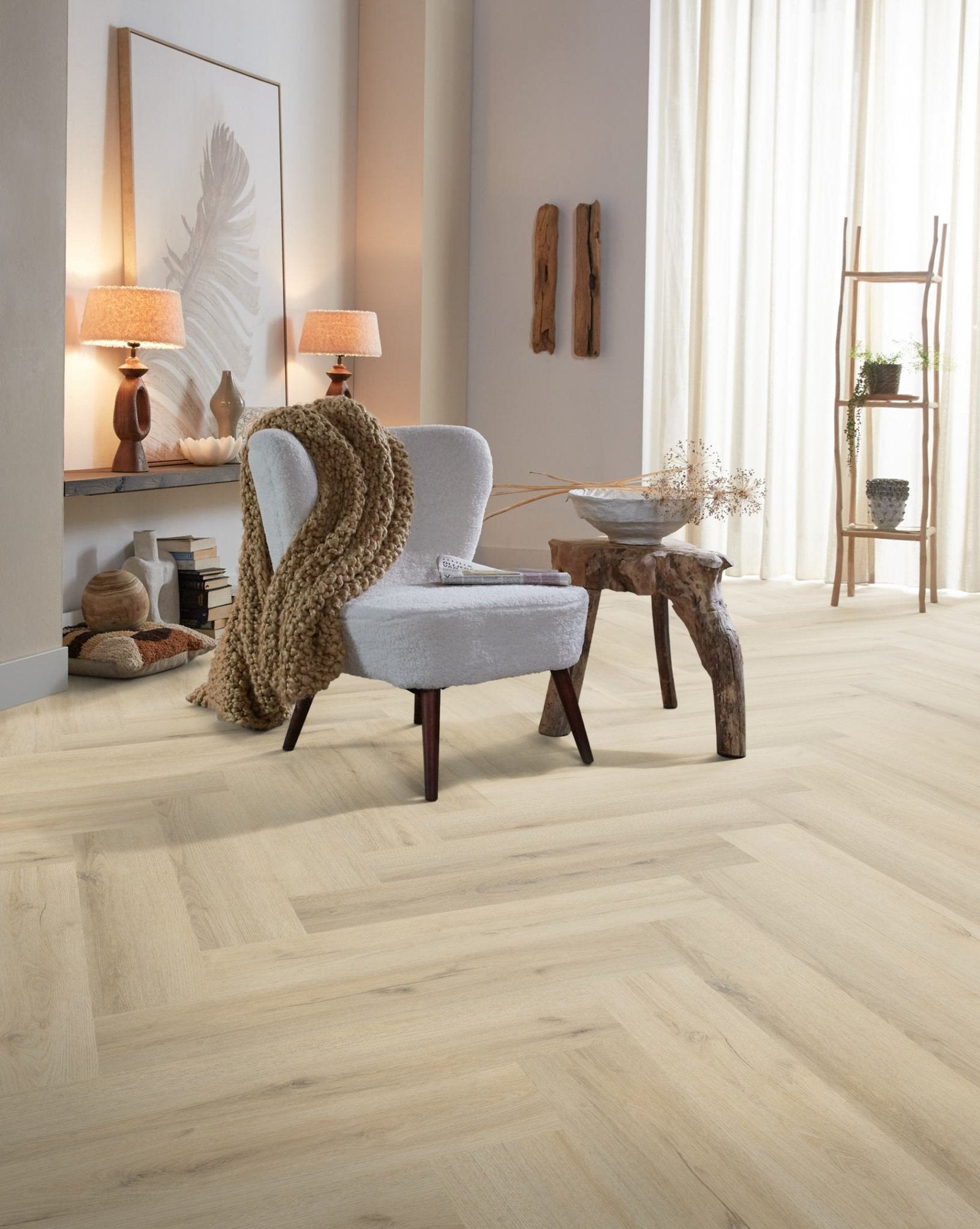 Spigato xl Valento visgraat dryback warm beige sfeer