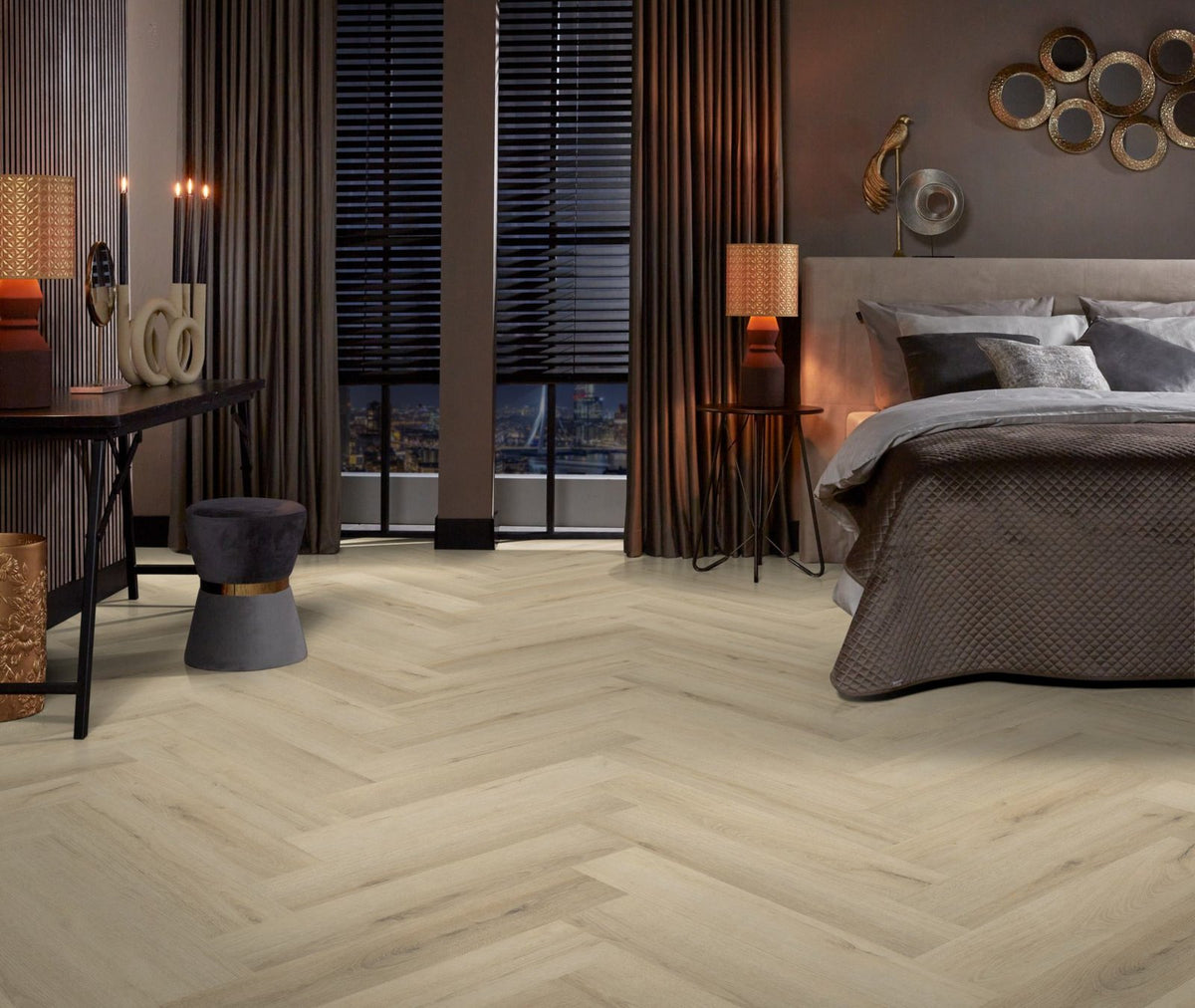 Spigato xl Valento visgraat dryback warm beige sfeer