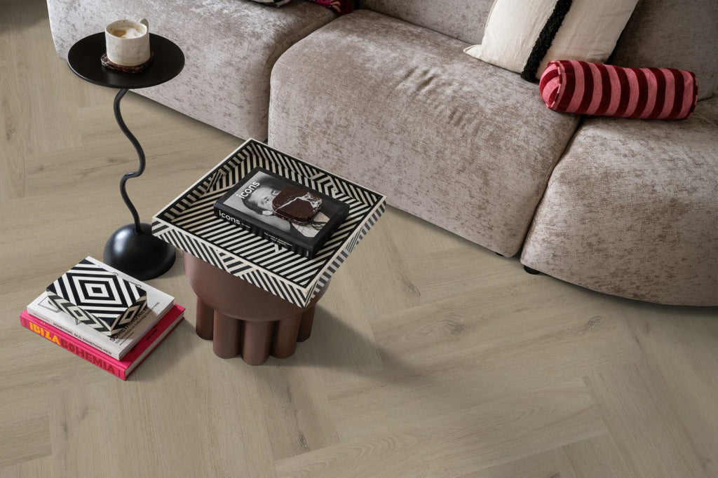Spigato xl Valento visgraat dryback beige sfeer