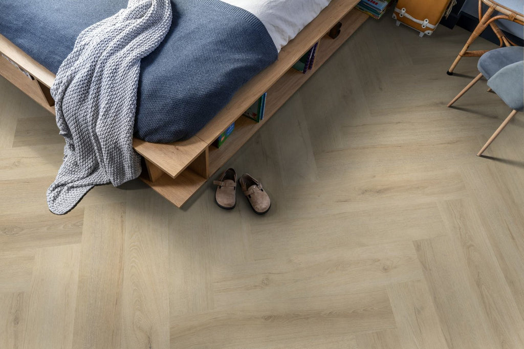 Spigato xl Valento visgraat click SRC warm beige sfeer