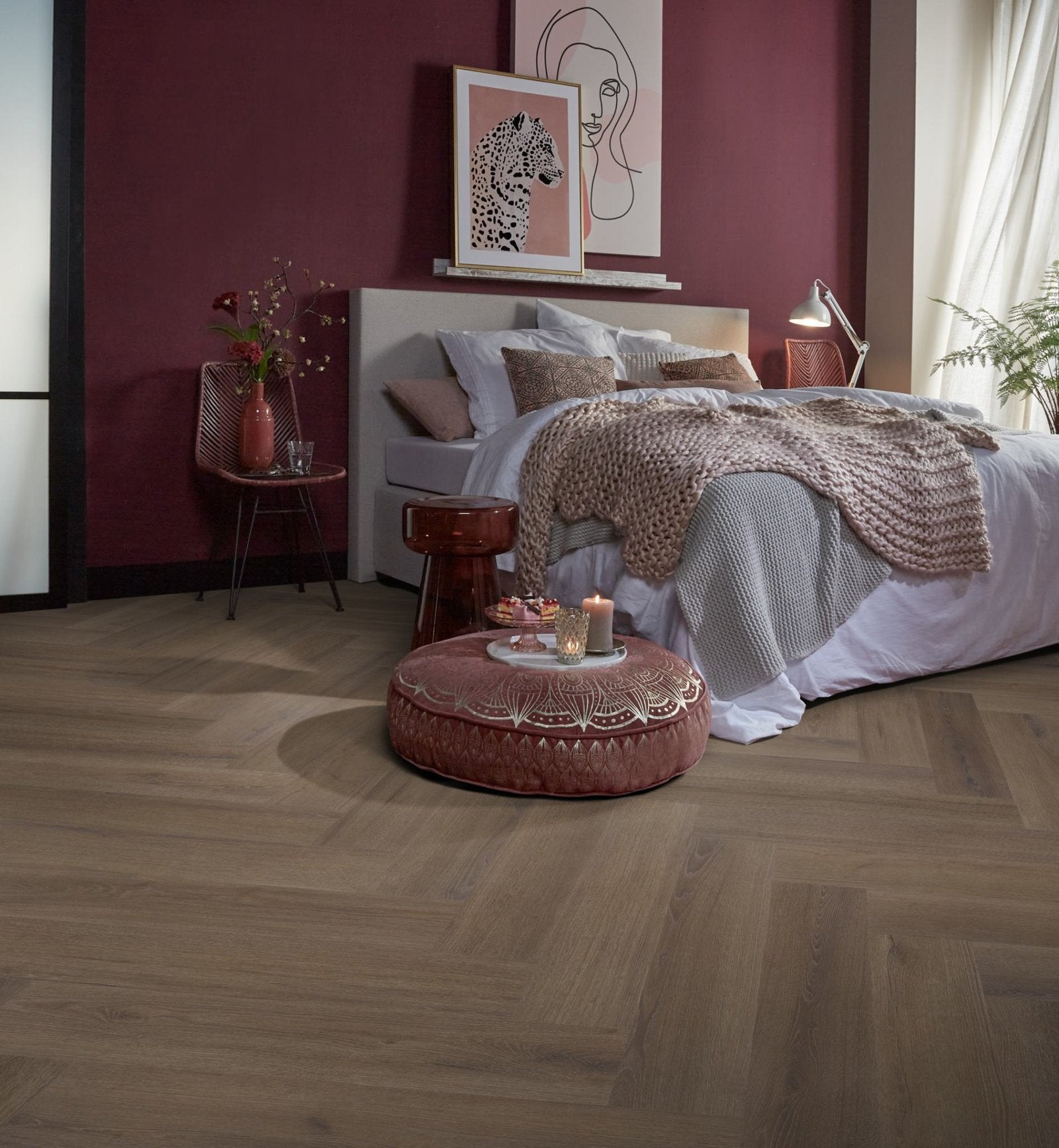 Spigato xl Valento visgraat click SRC brown sfeer