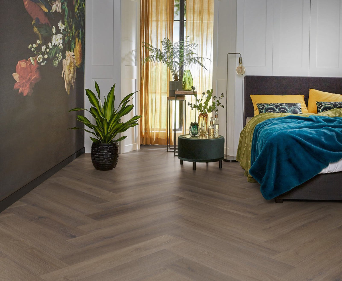 Spigato xl Valento visgraat click SRC brown sfeer