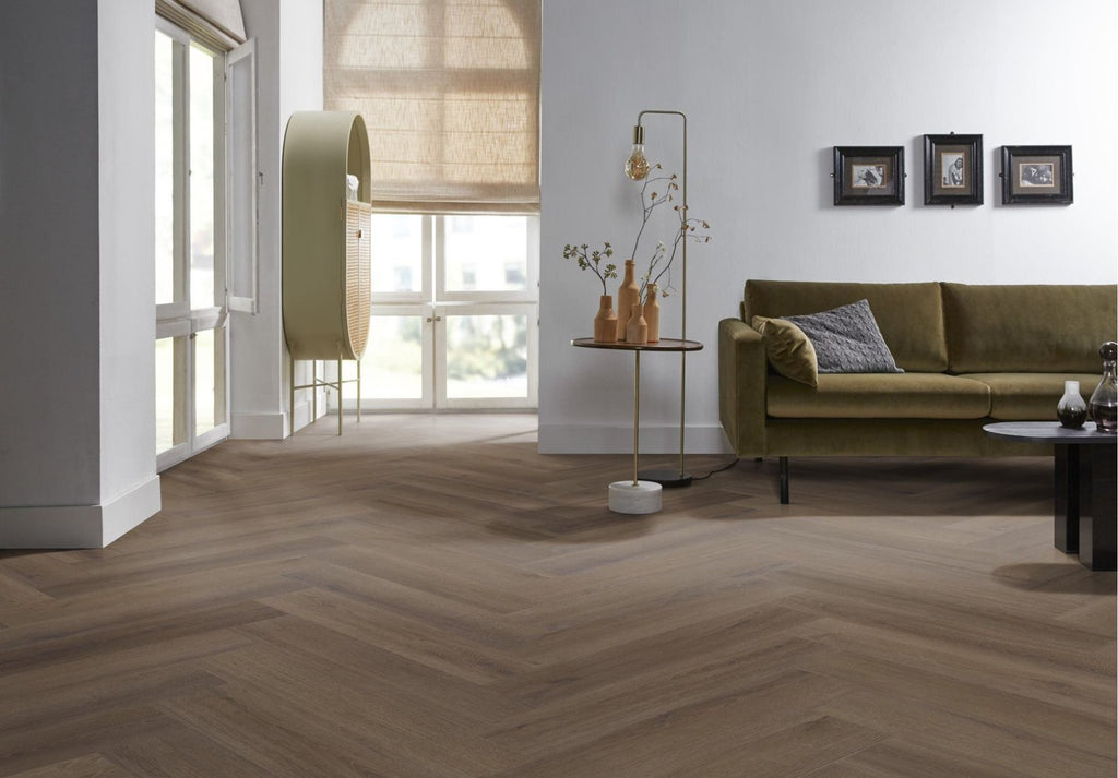 Spigato xl Valento visgraat click SRC brown sfeer