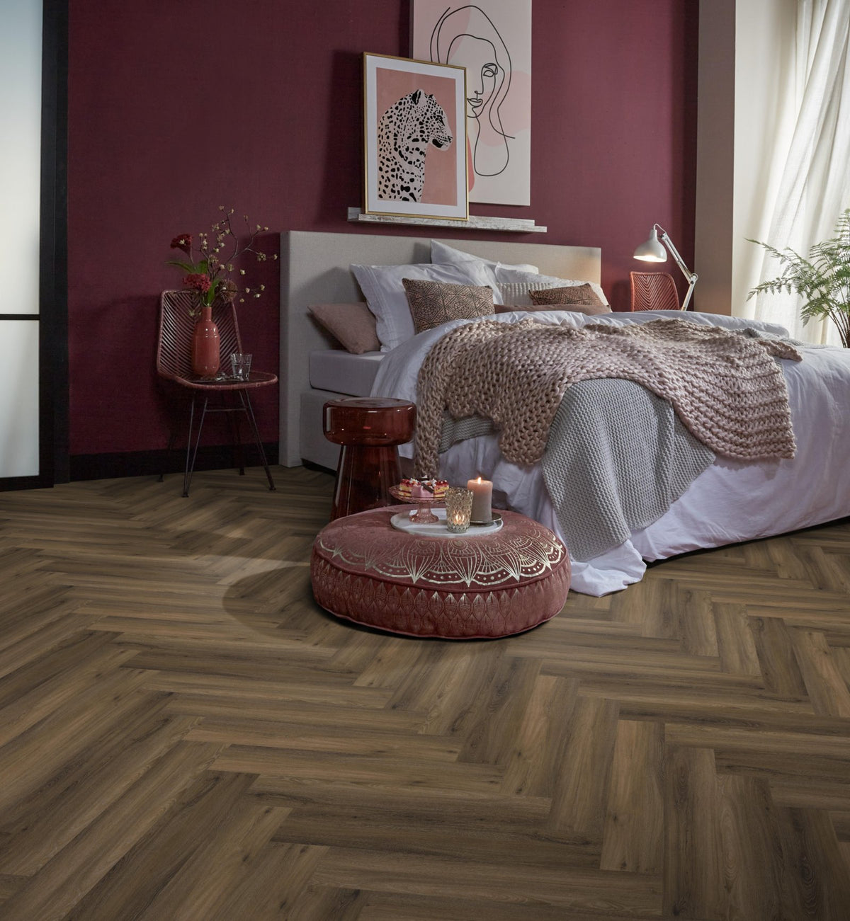 Spigato Avanto visgraat click SRC warm brown sfeer