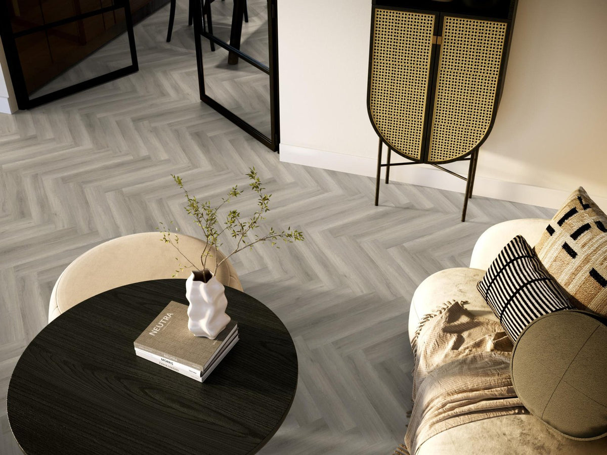 Spigato Avanto visgraat click SRC grey sfeer