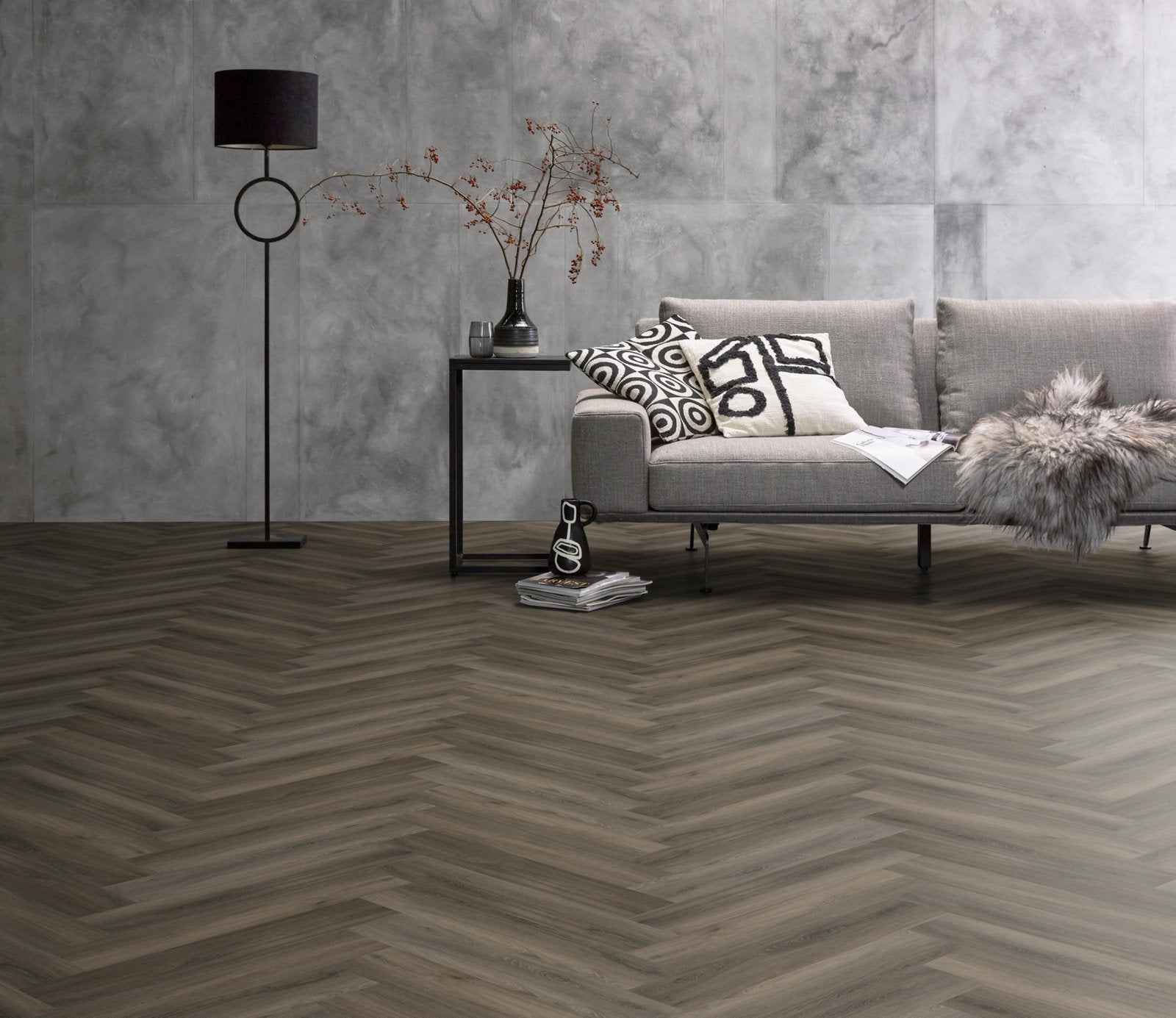 Spigato Avanto visgraat click SRC dark grey sfeer