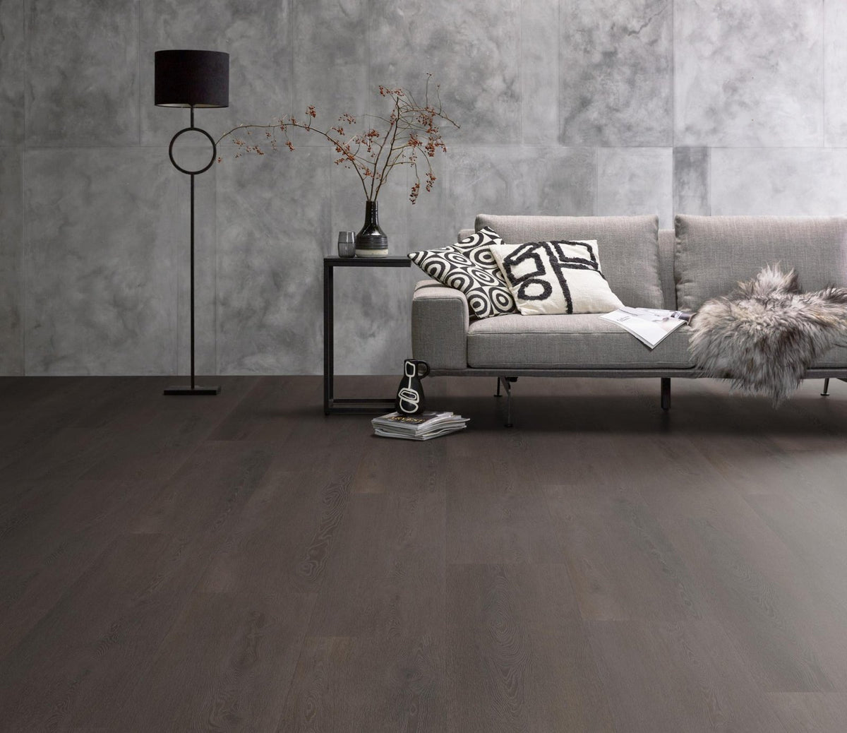 Wide board dryback charcoal sfeer