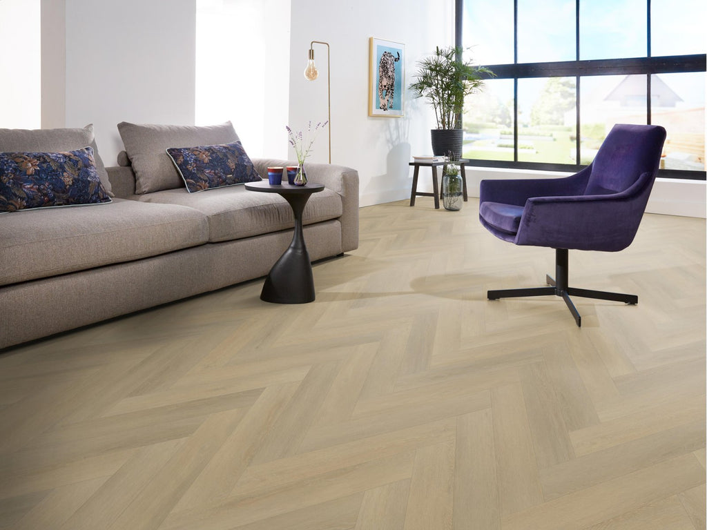 Herringbone dryback natural sfeer