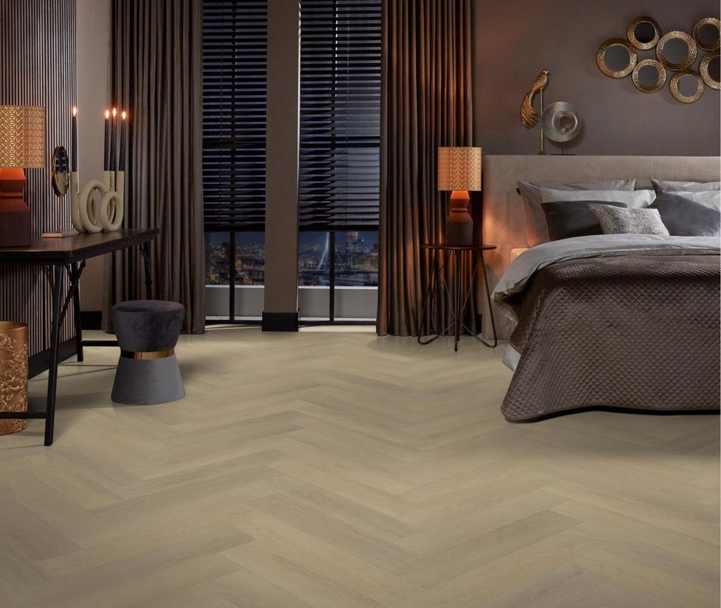 Herringbone dryback natural sfeer