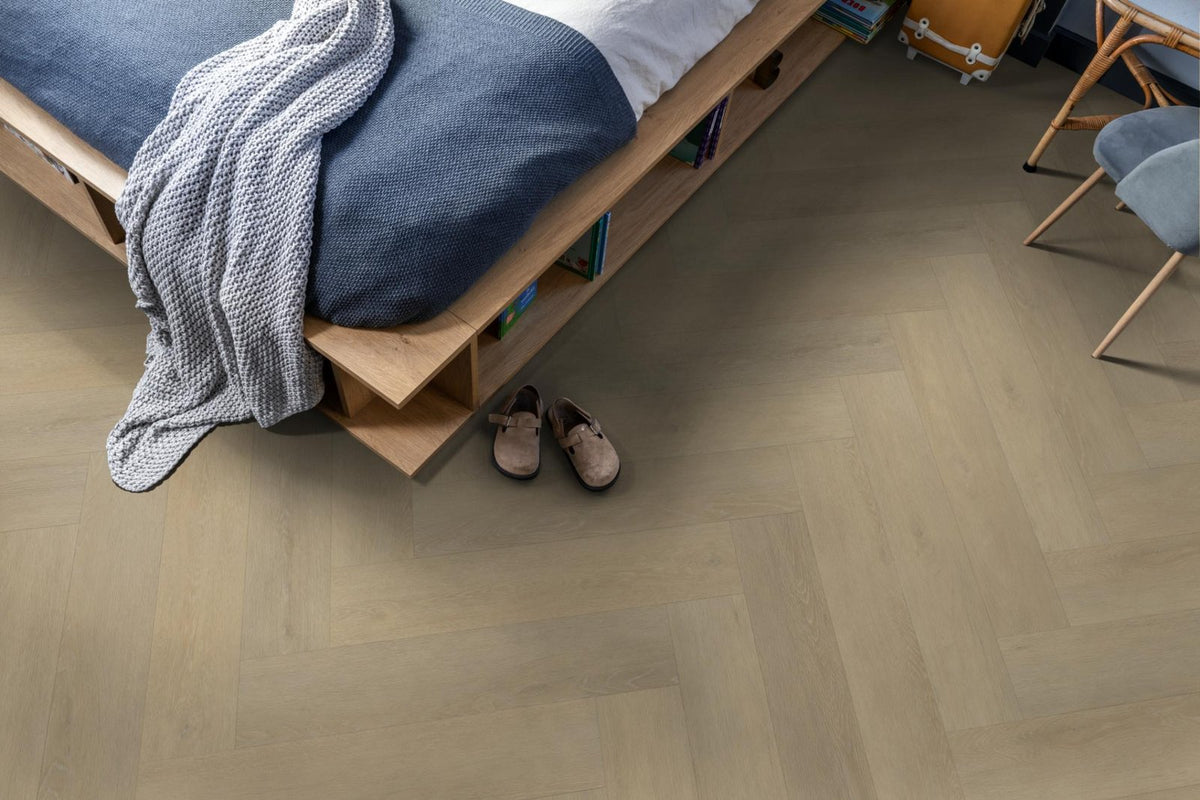 Herringbone dryback natural sfeer