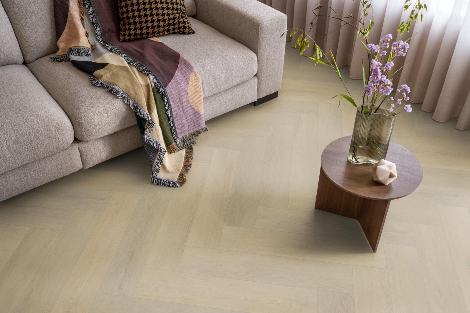 Herringbone dryback natural sfeer