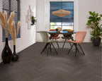 Herringbone dryback charcoal sfeer