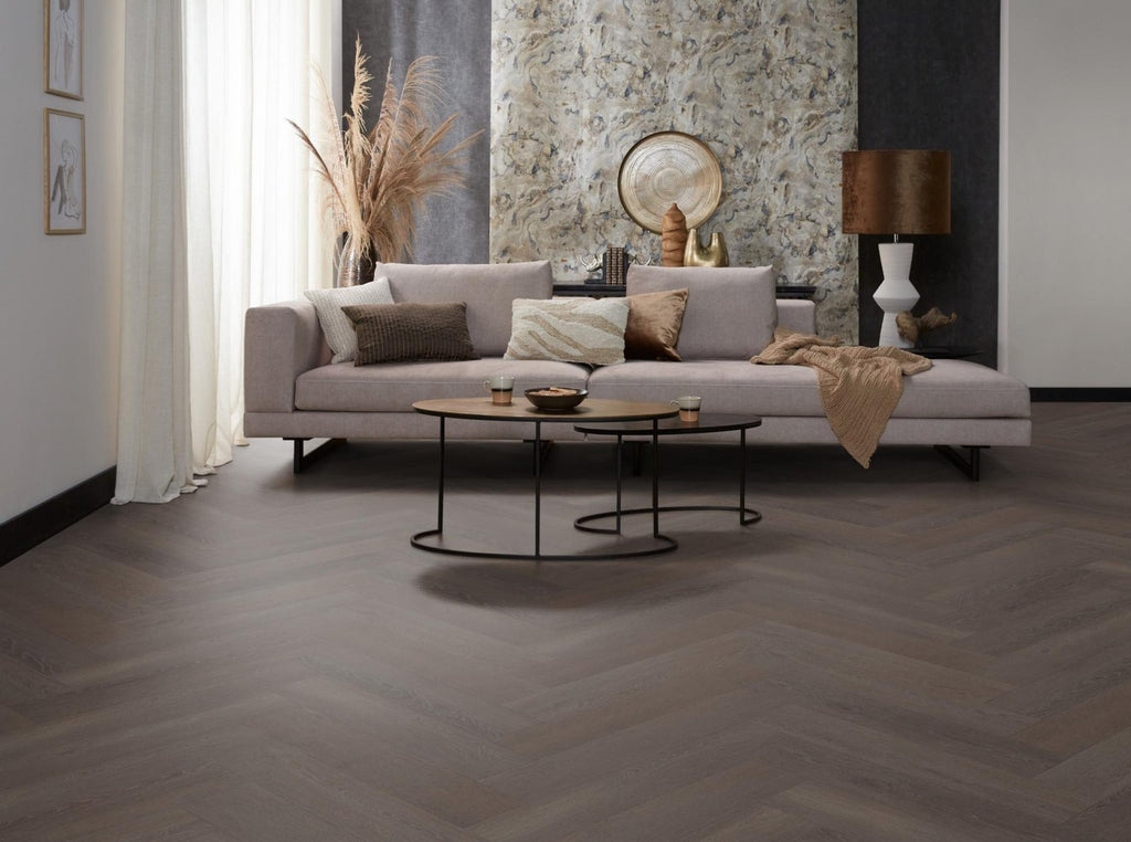 Herringbone click SRC charcoal sfeer