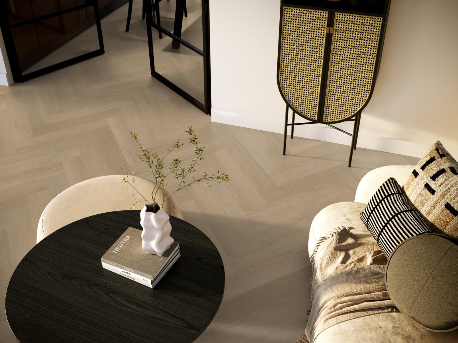 Herringbone click SRC warm natural sfeer