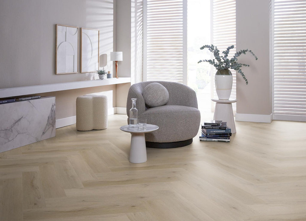 Spigato Vivero visgraat dryback light oak sfeer