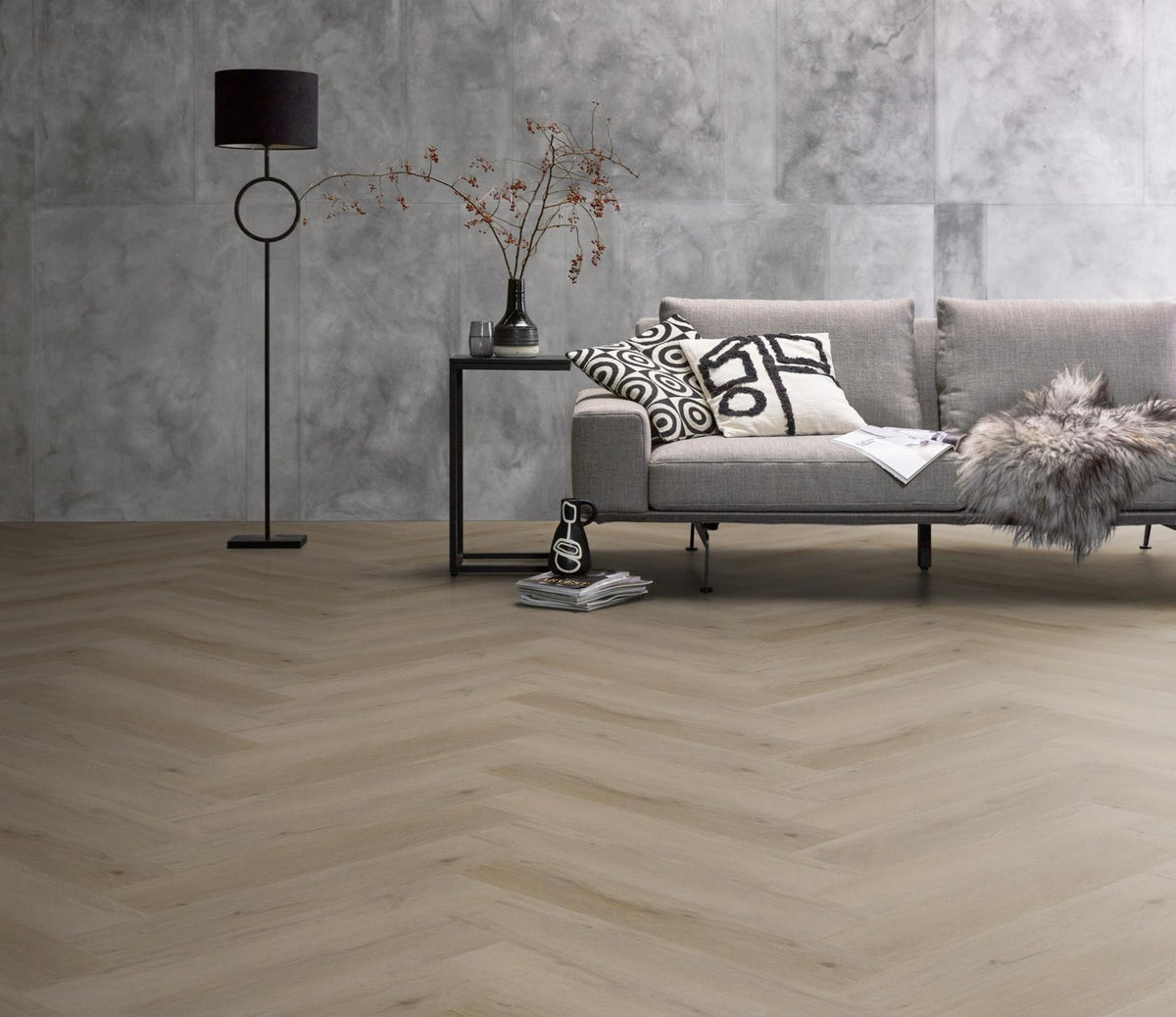 Spigato Vivero visgraat dryback light oak sfeer