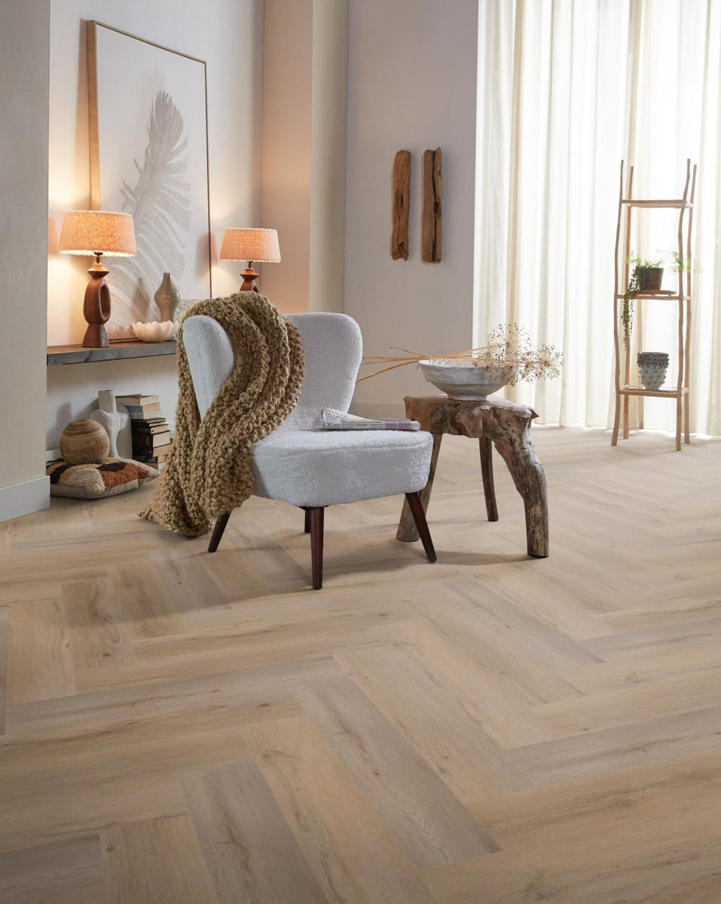 Spigato Vivero visgraat dryback natural oak sfeer