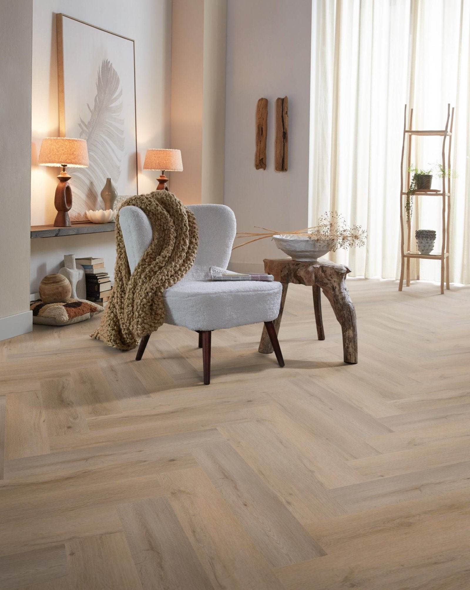 Spigato Vivero visgraat dryback natural oak sfeer