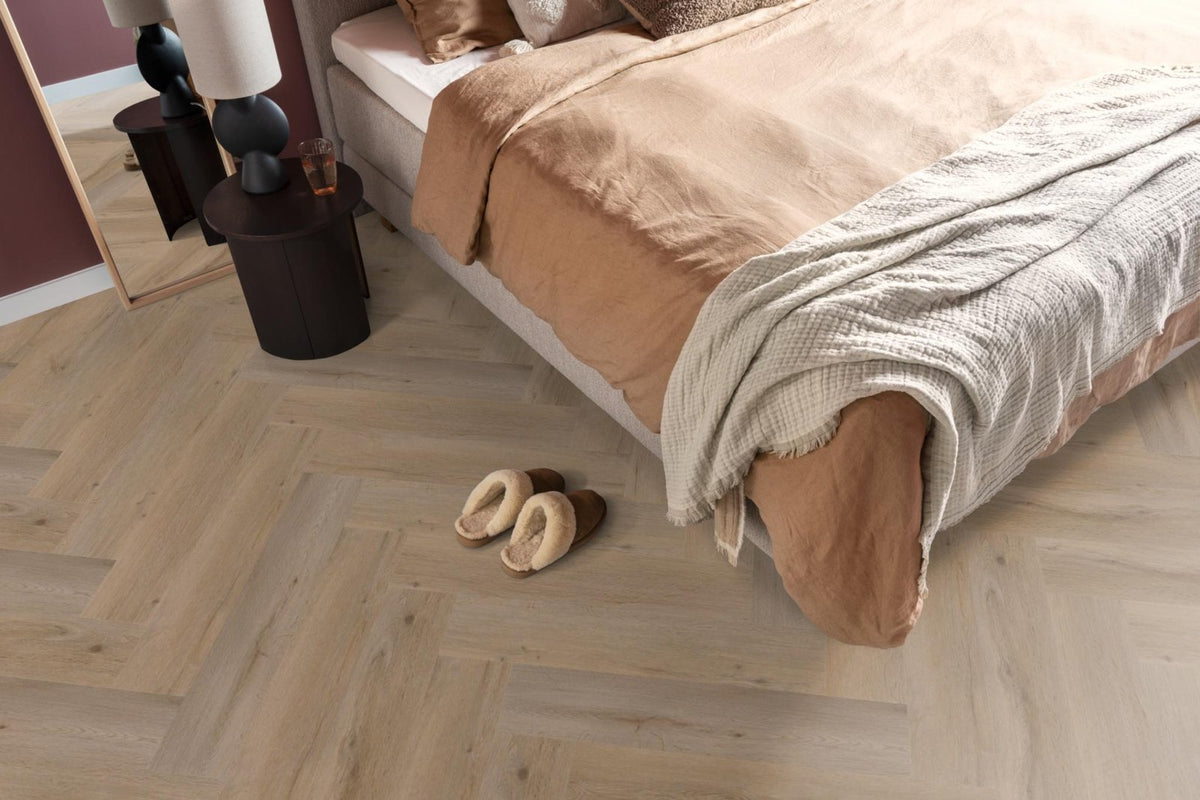 Spigato Vivero visgraat dryback natural oak sfeer