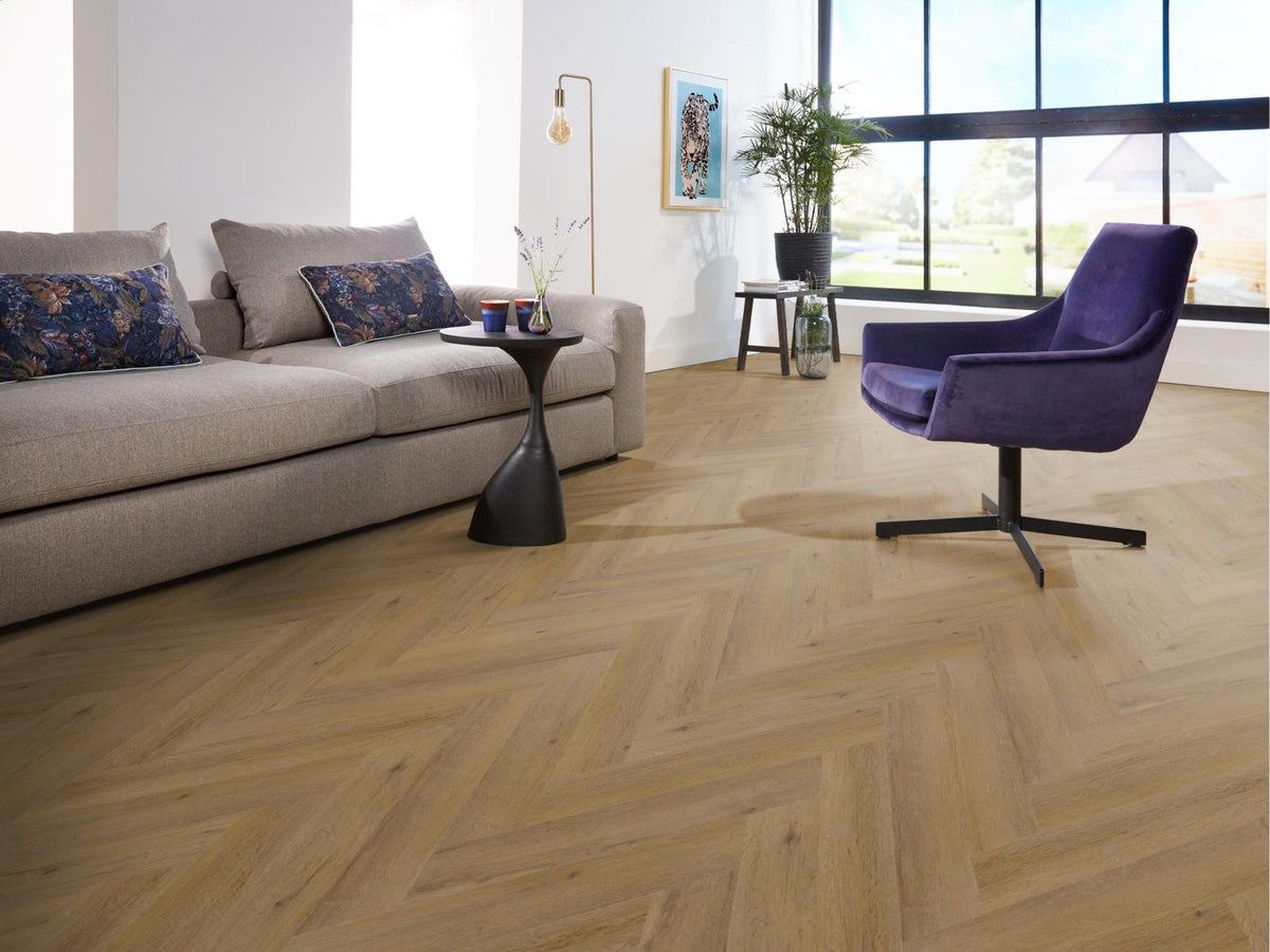 Spigato Vivero visgraat dryback dark oak sfeer