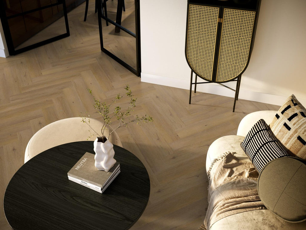 Spigato Vivero visgraat dryback dark oak sfeer