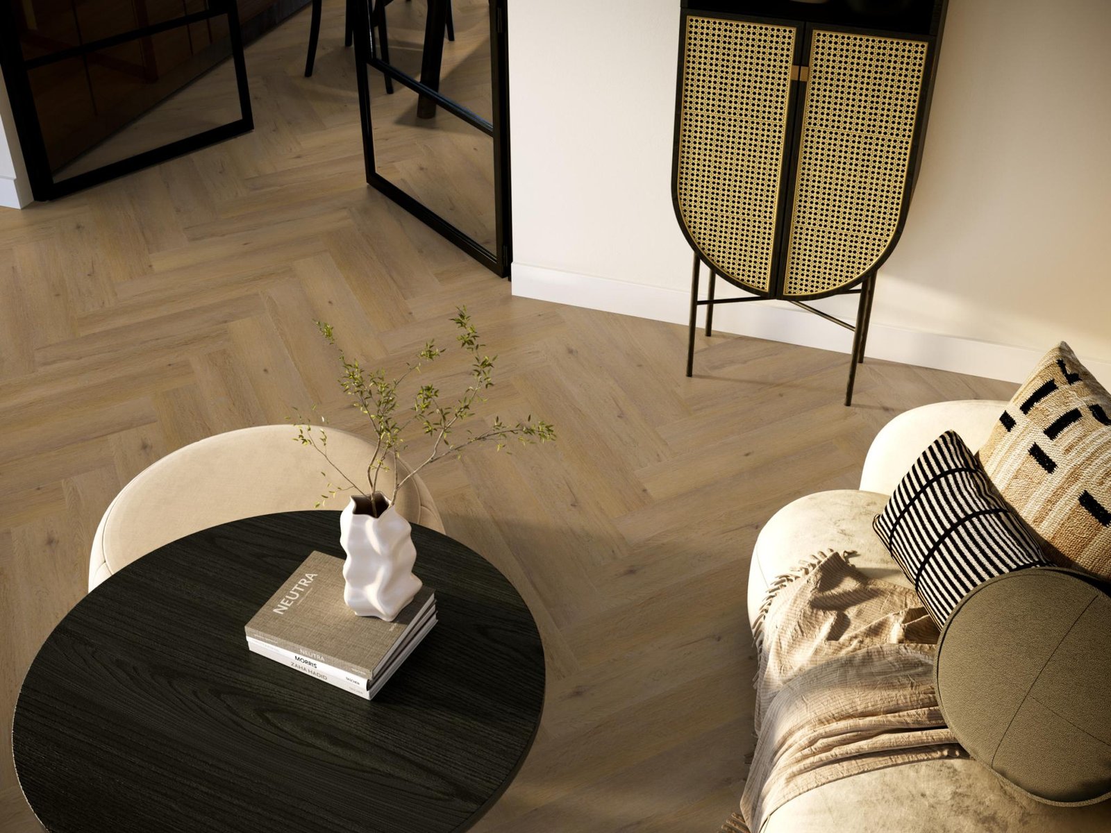 Spigato Vivero visgraat dryback dark oak sfeer