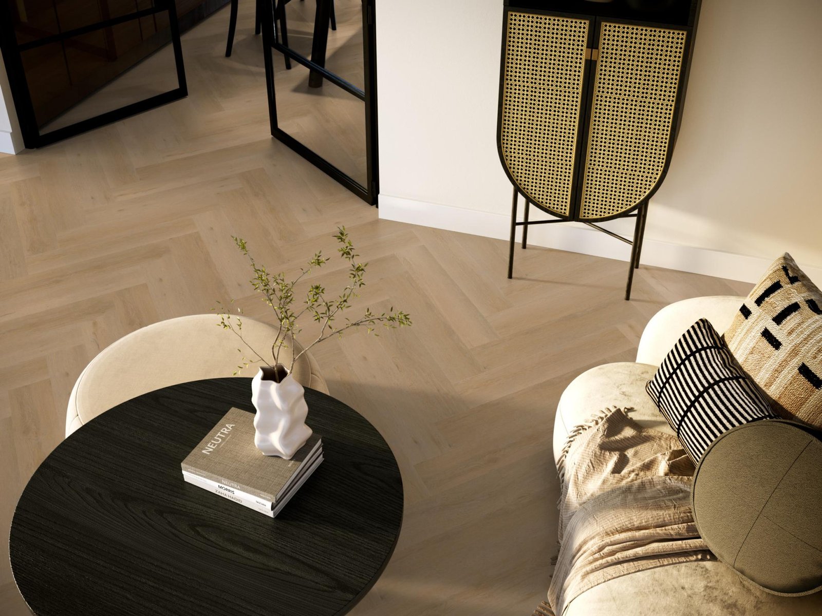 Spigato Vivero visgraat dryback warm oak sfeer