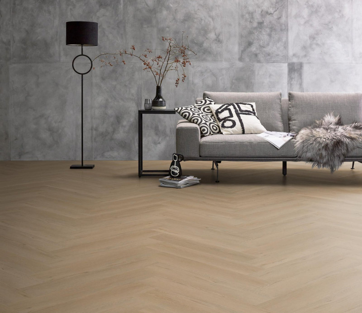 Spigato Vivero visgraat click SRC beige sfeer