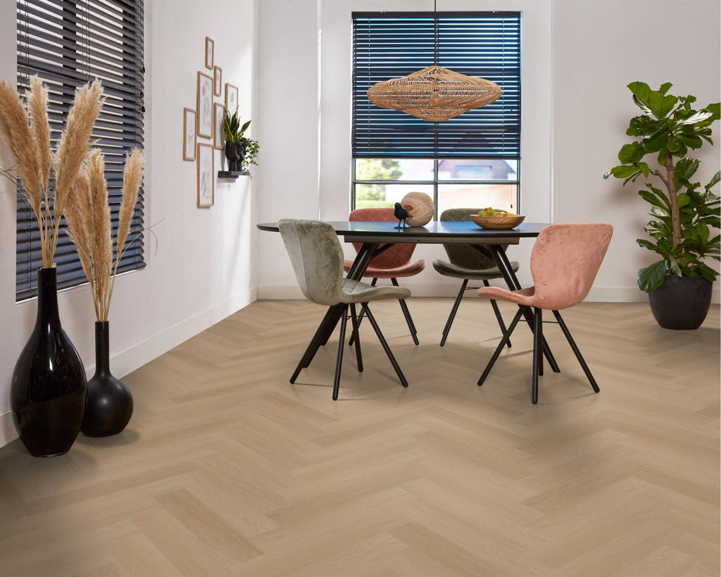 Spigato Estino visgraat dryback natural oak sfeer