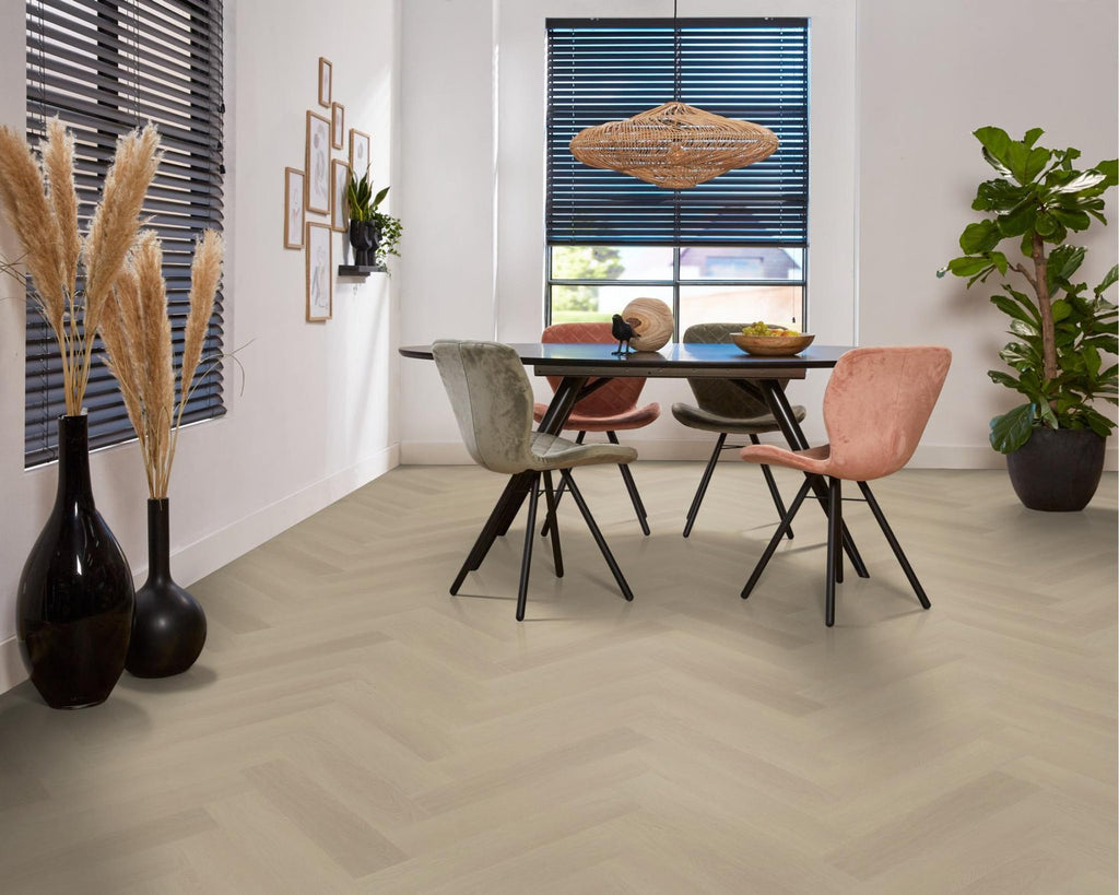 Spigato Estino visgraat dryback beige sfeer