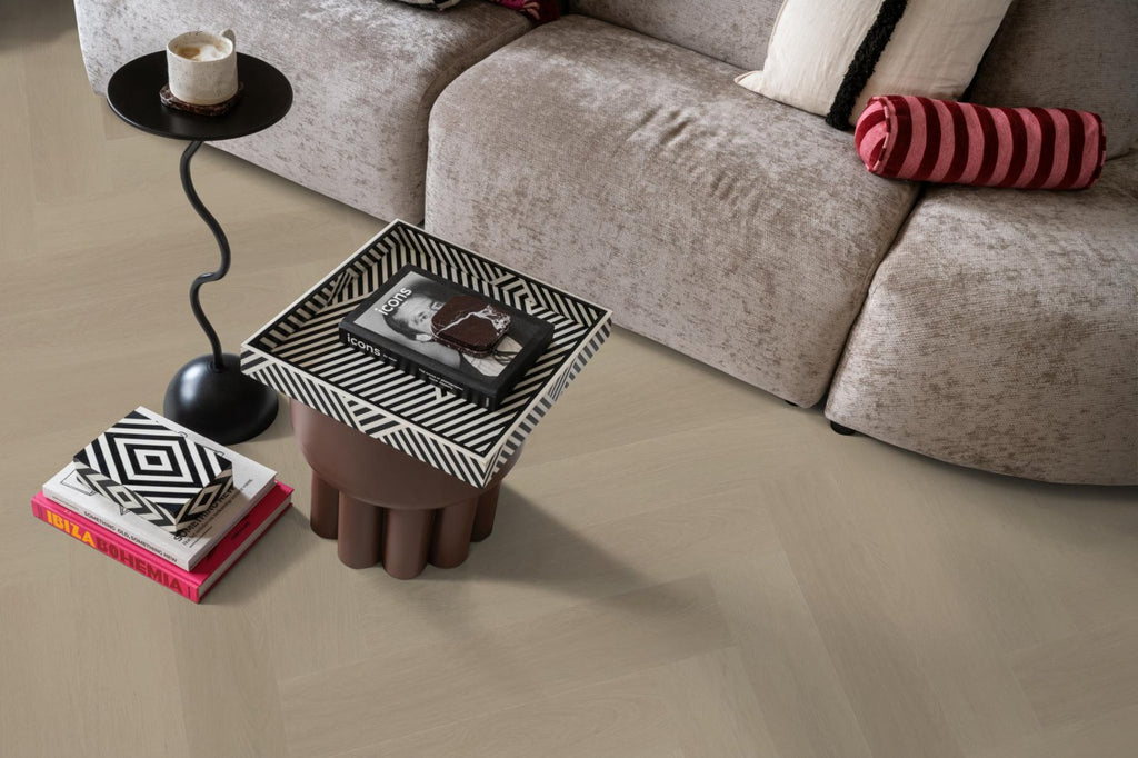 Spigato Estino visgraat dryback beige sfeer