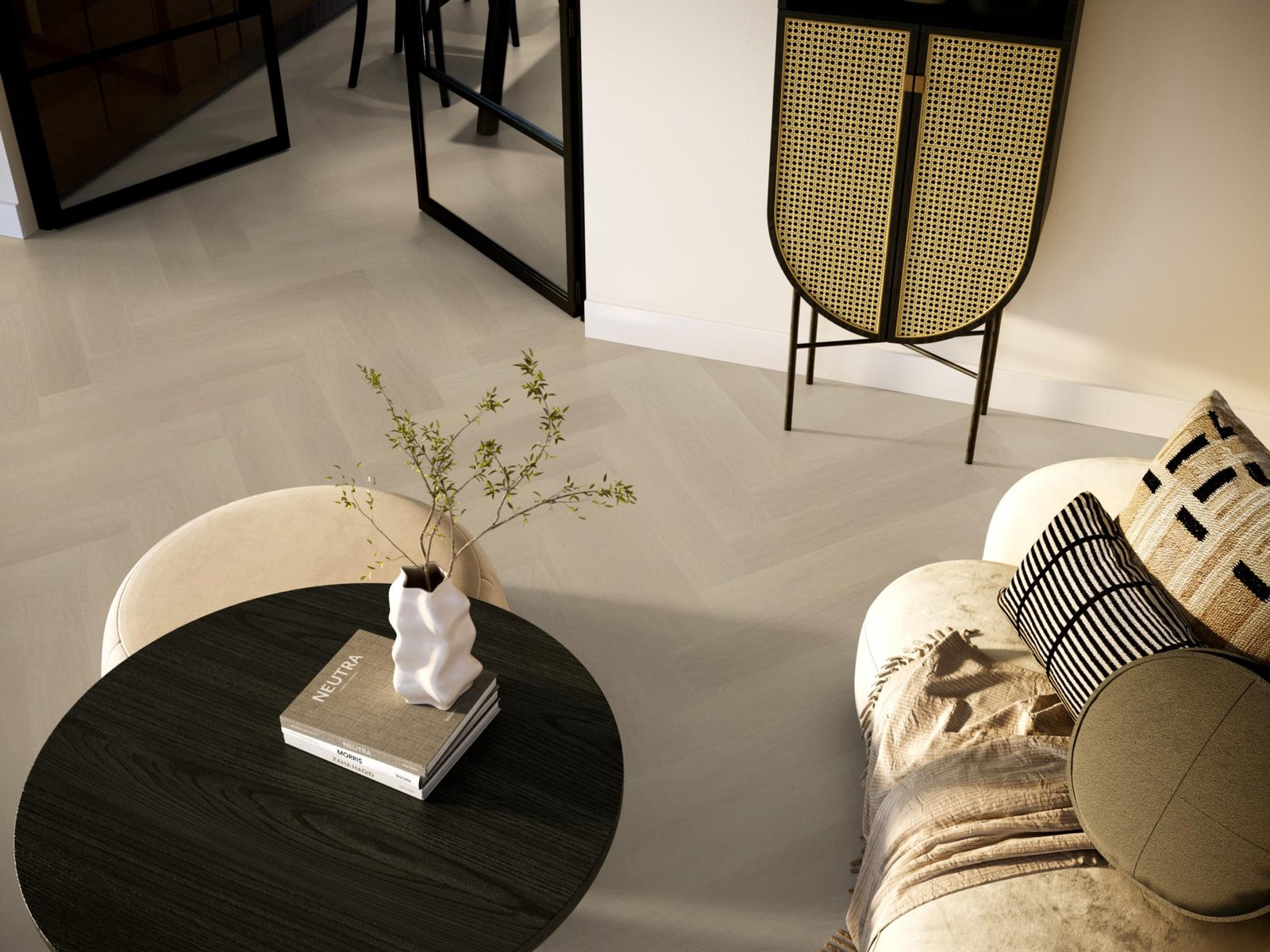 Spigato Estino visgraat dryback beige sfeer