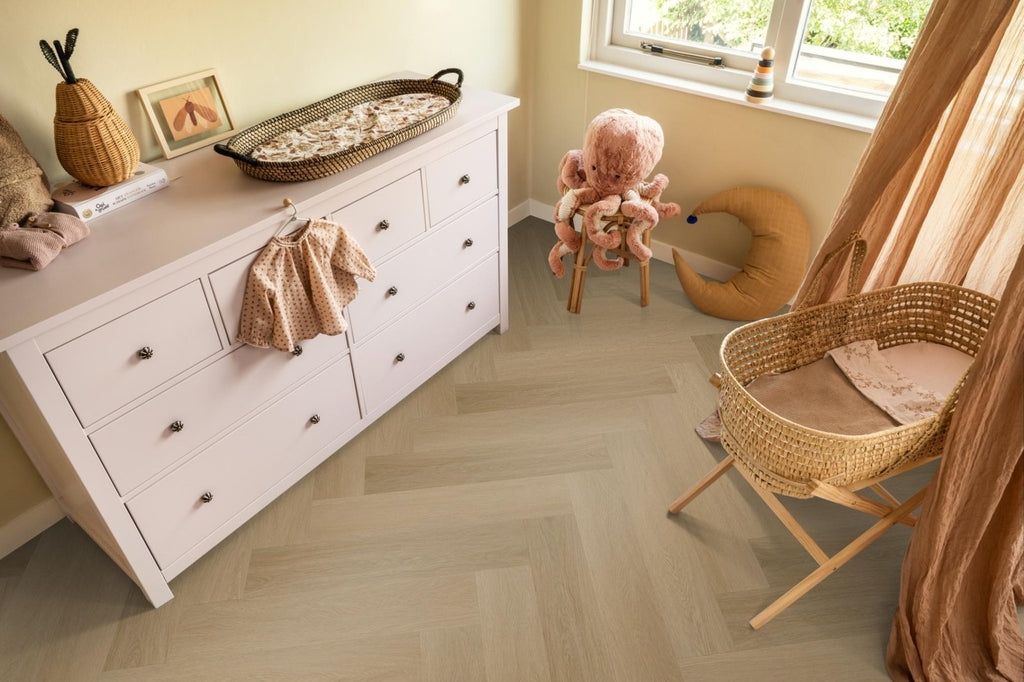 Spigato Estino visgraat dryback warm oak sfeer