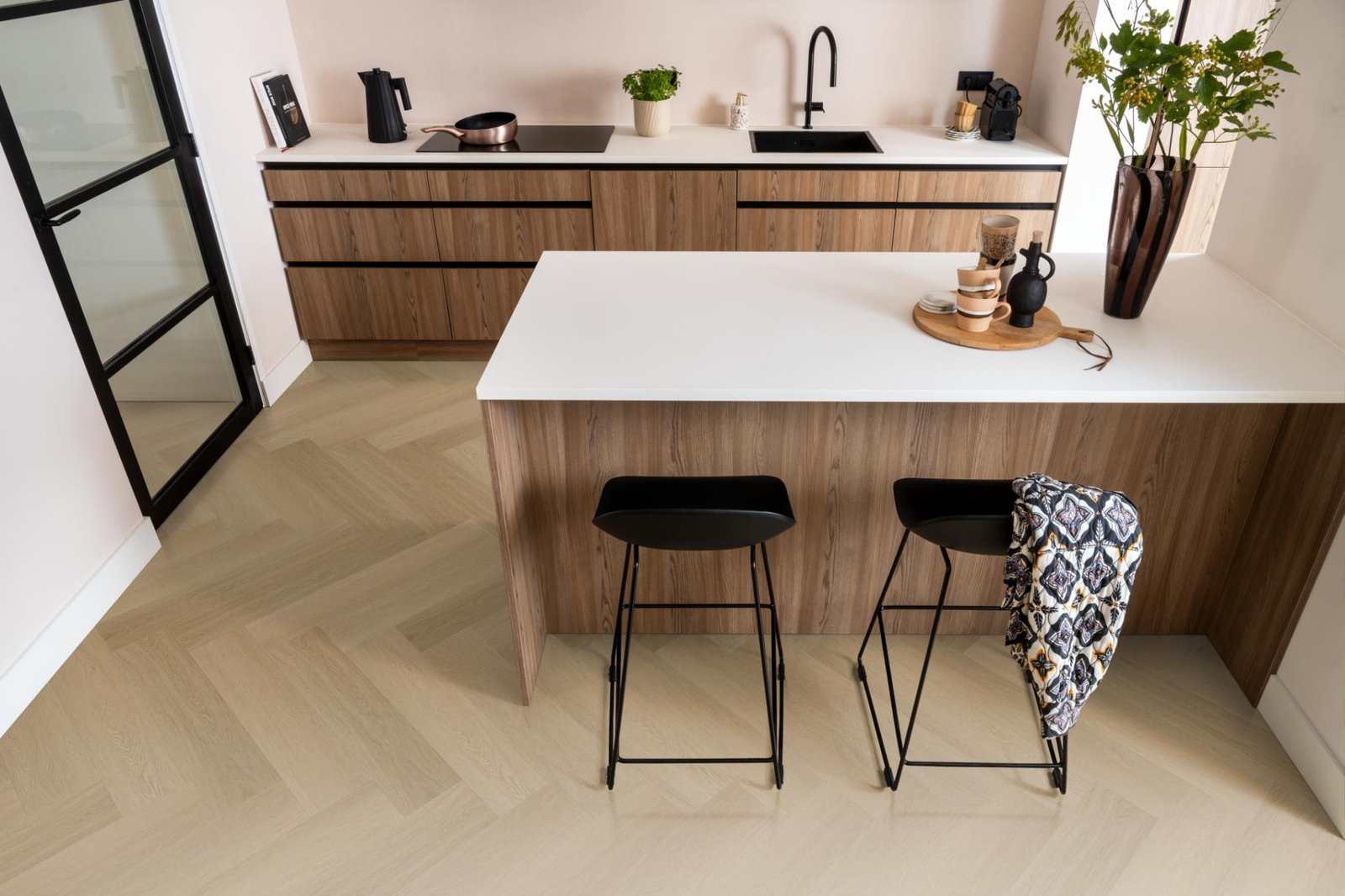 Spigato Estino visgraat dryback warm oak sfeer