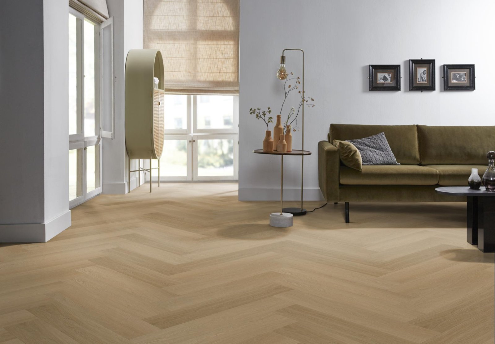 Spigato Estino visgraat dryback warm oak sfeer