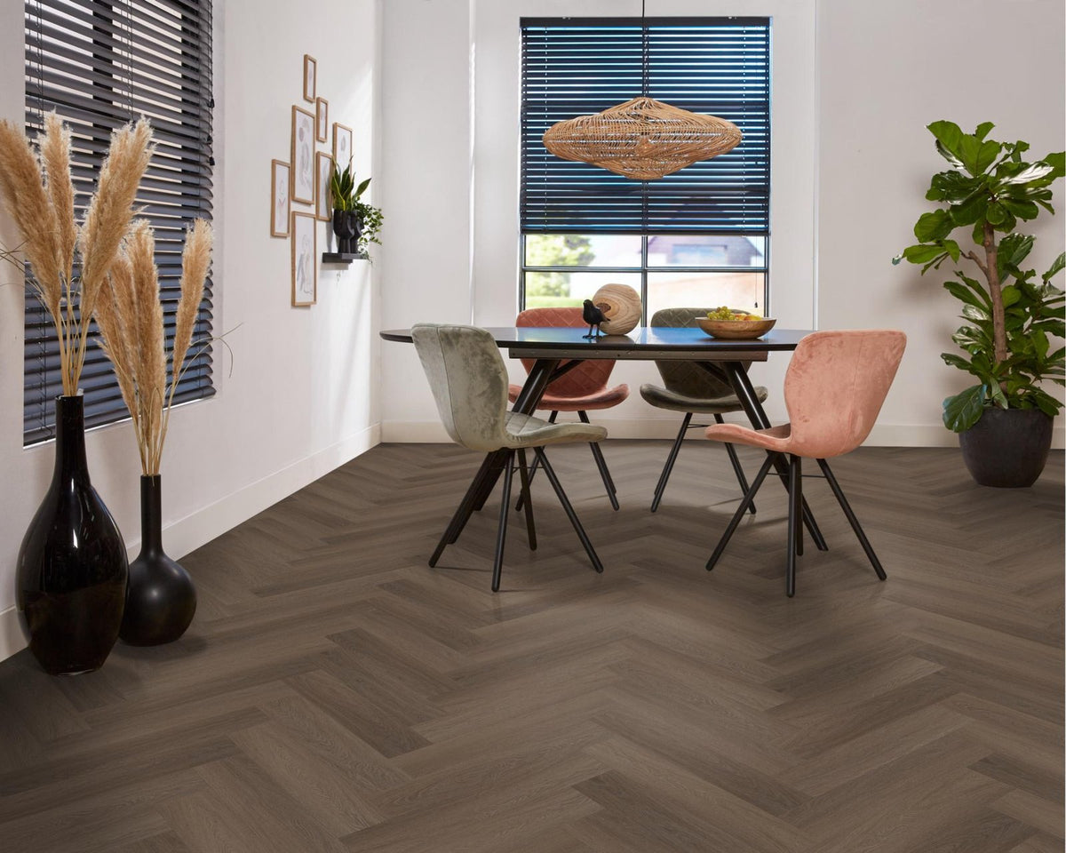 Spigato Estino visgraat dryback brown sfeer