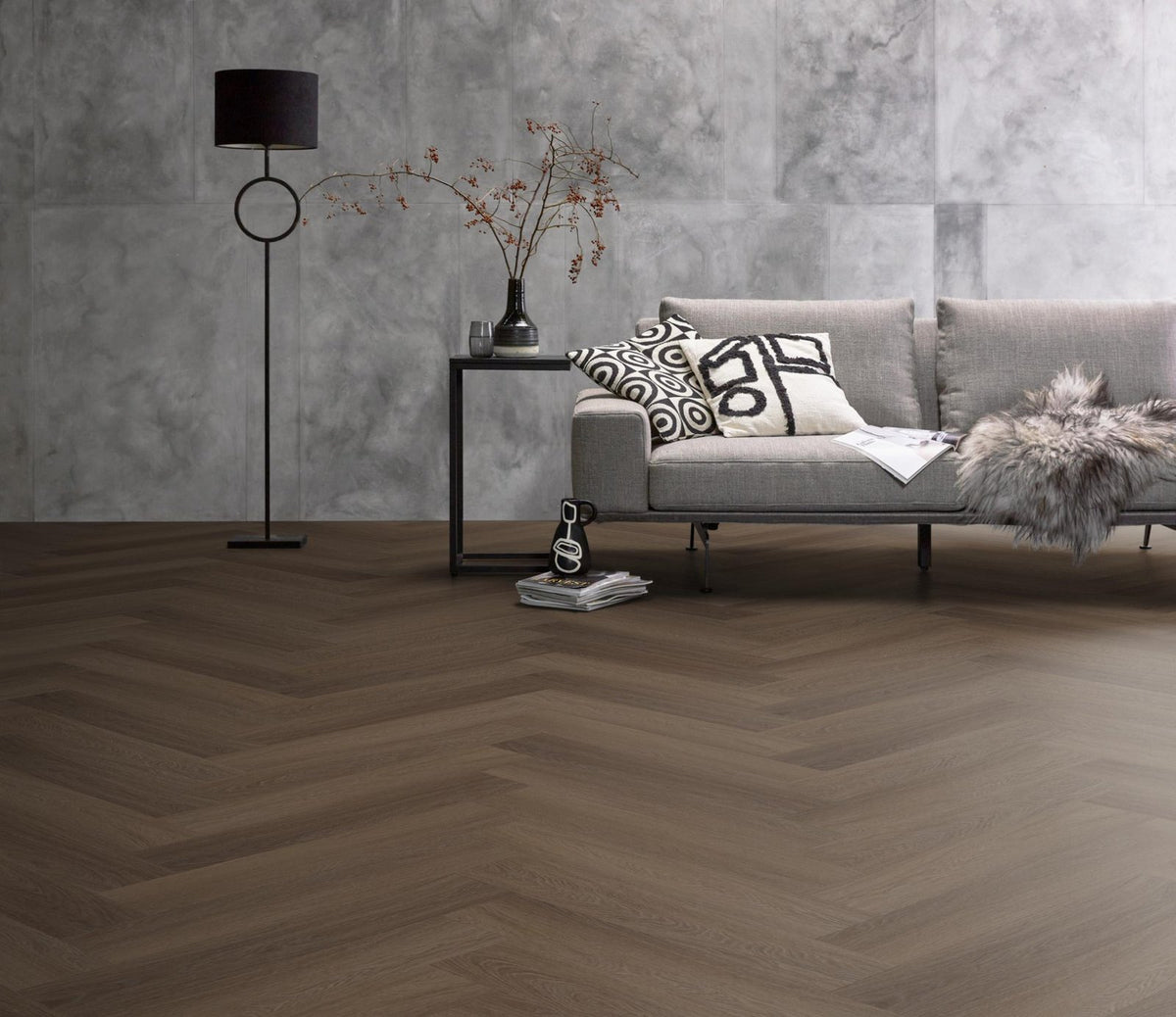 Spigato Estino visgraat dryback brown sfeer