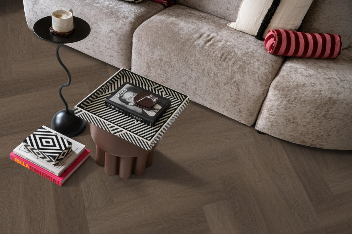 Spigato Estino visgraat dryback brown sfeer