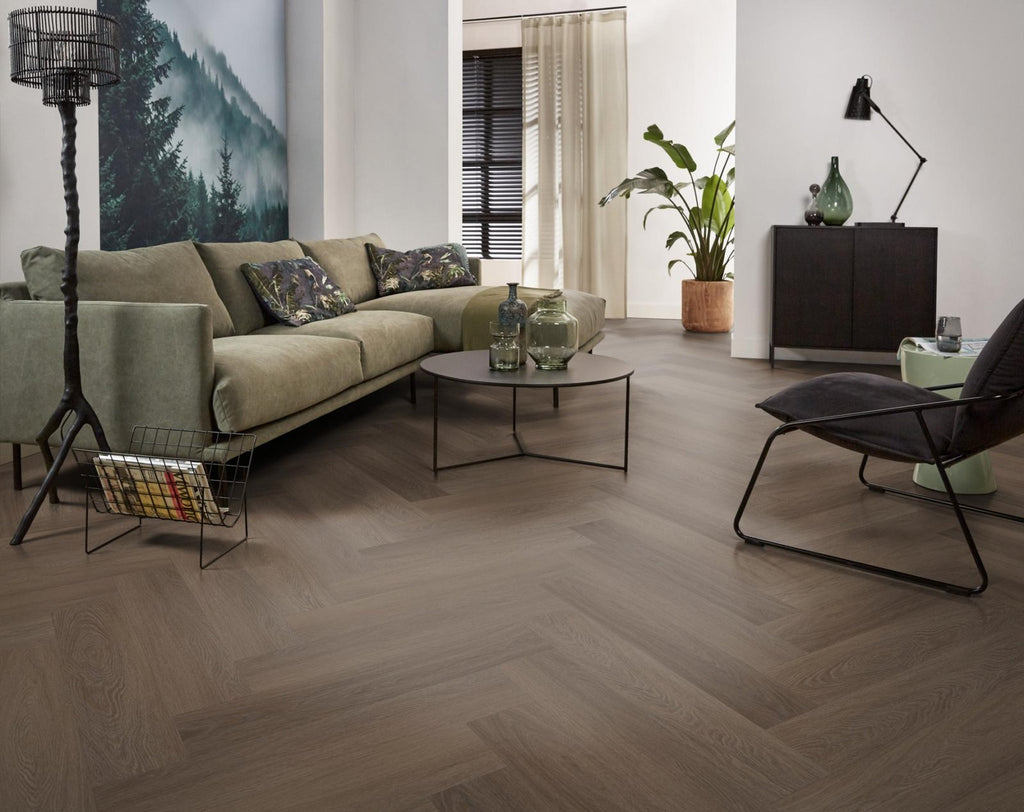 Spigato Estino visgraat dryback brown sfeer