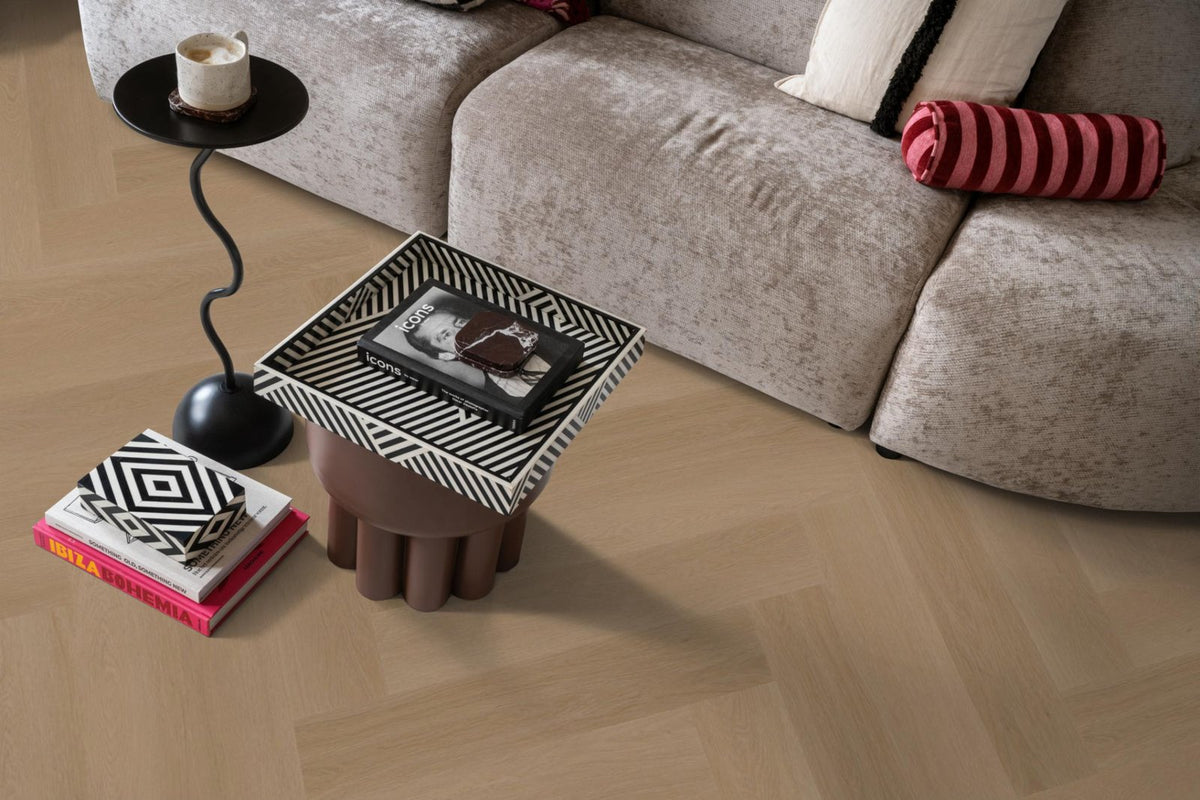 Spigato Estino visgraat click SRC dark oak sfeer