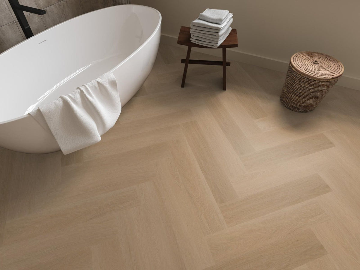 Spigato Estino visgraat click SRC dark oak sfeer
