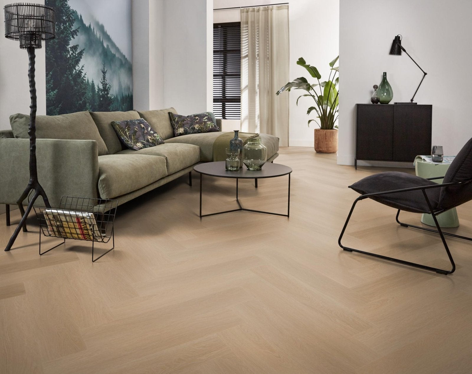 Spigato Estino visgraat click SRC dark oak sfeer