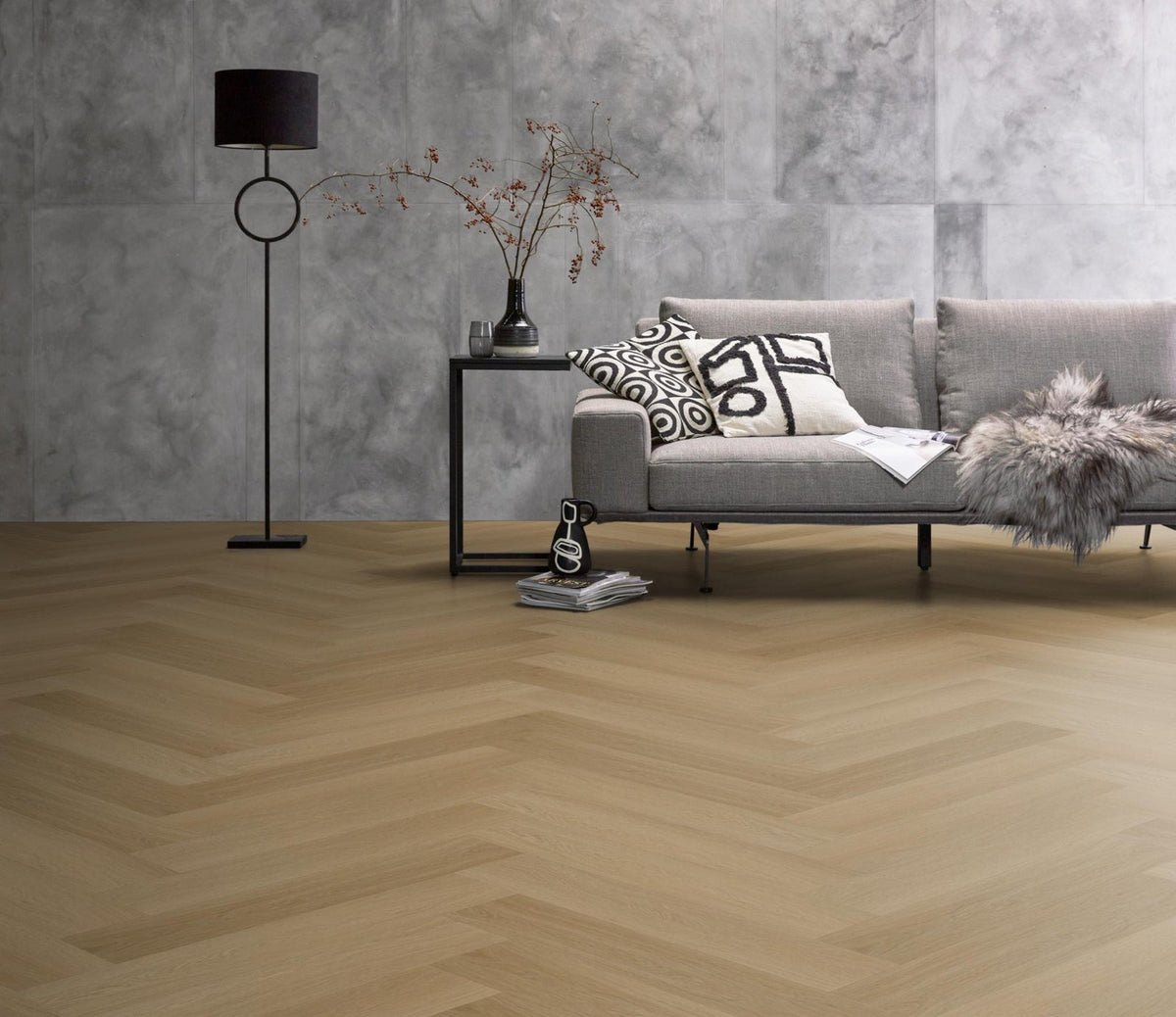 Spigato Estino visgraat click SRC warm oak sfeer
