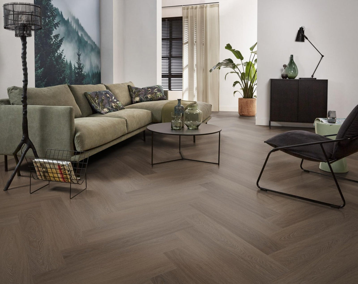 Spigato Estino visgraat click SRC brown sfeer