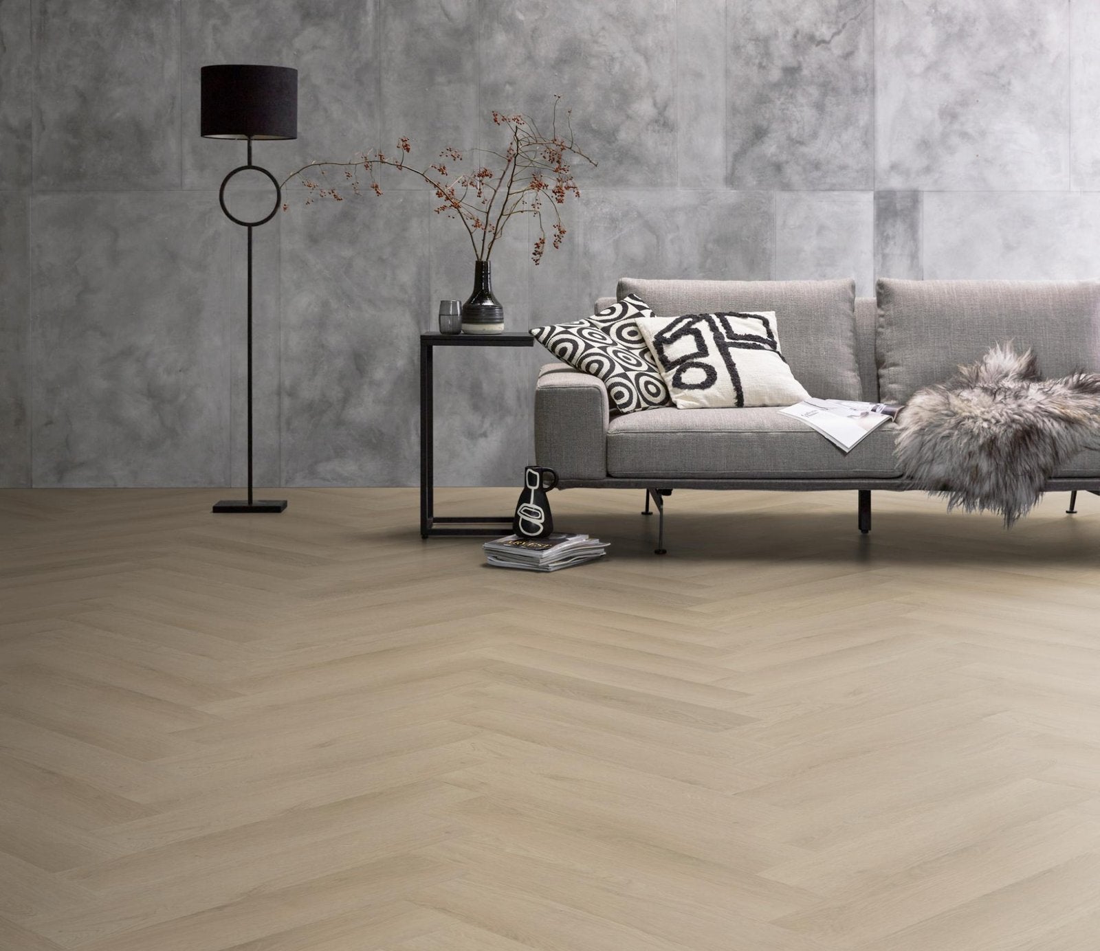 Spigato Navaro visgraat click beige sfeer