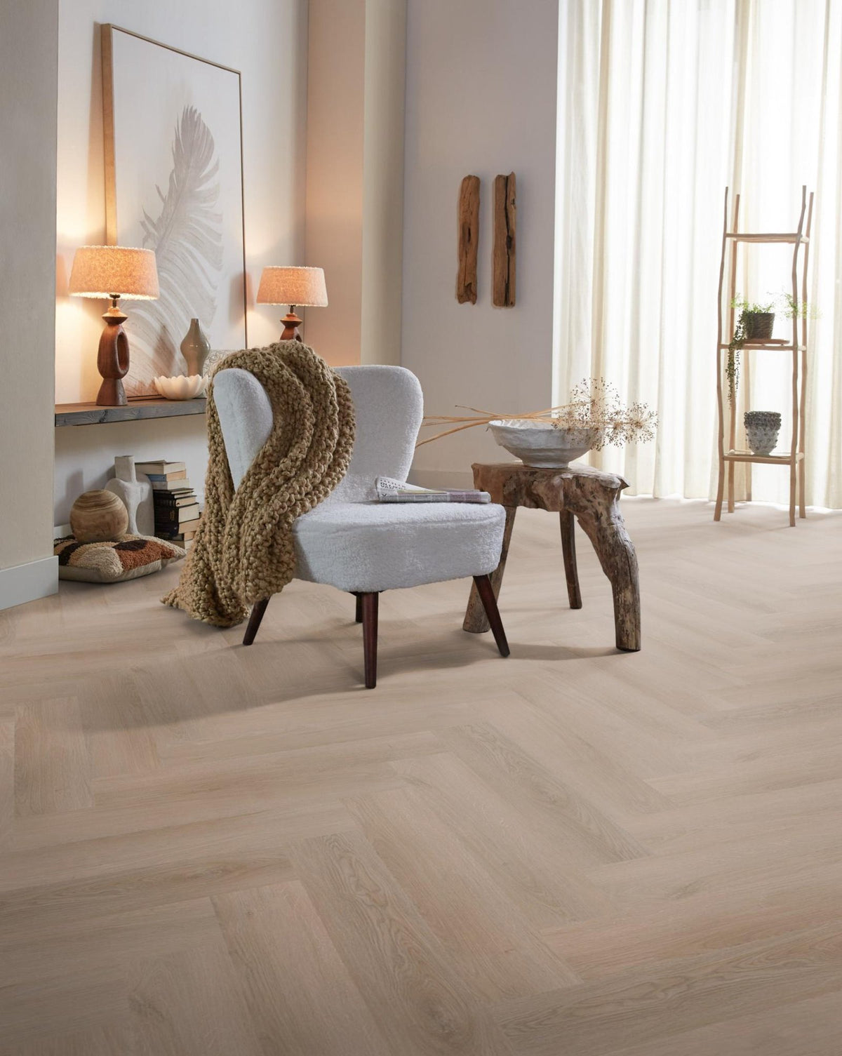 Spigato Navaro visgraat click dark oak sfeer