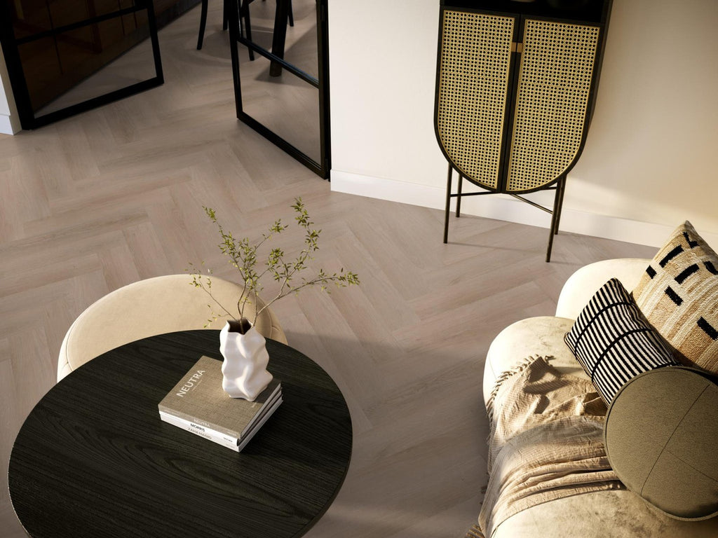 Spigato Navaro visgraat click dark oak sfeer