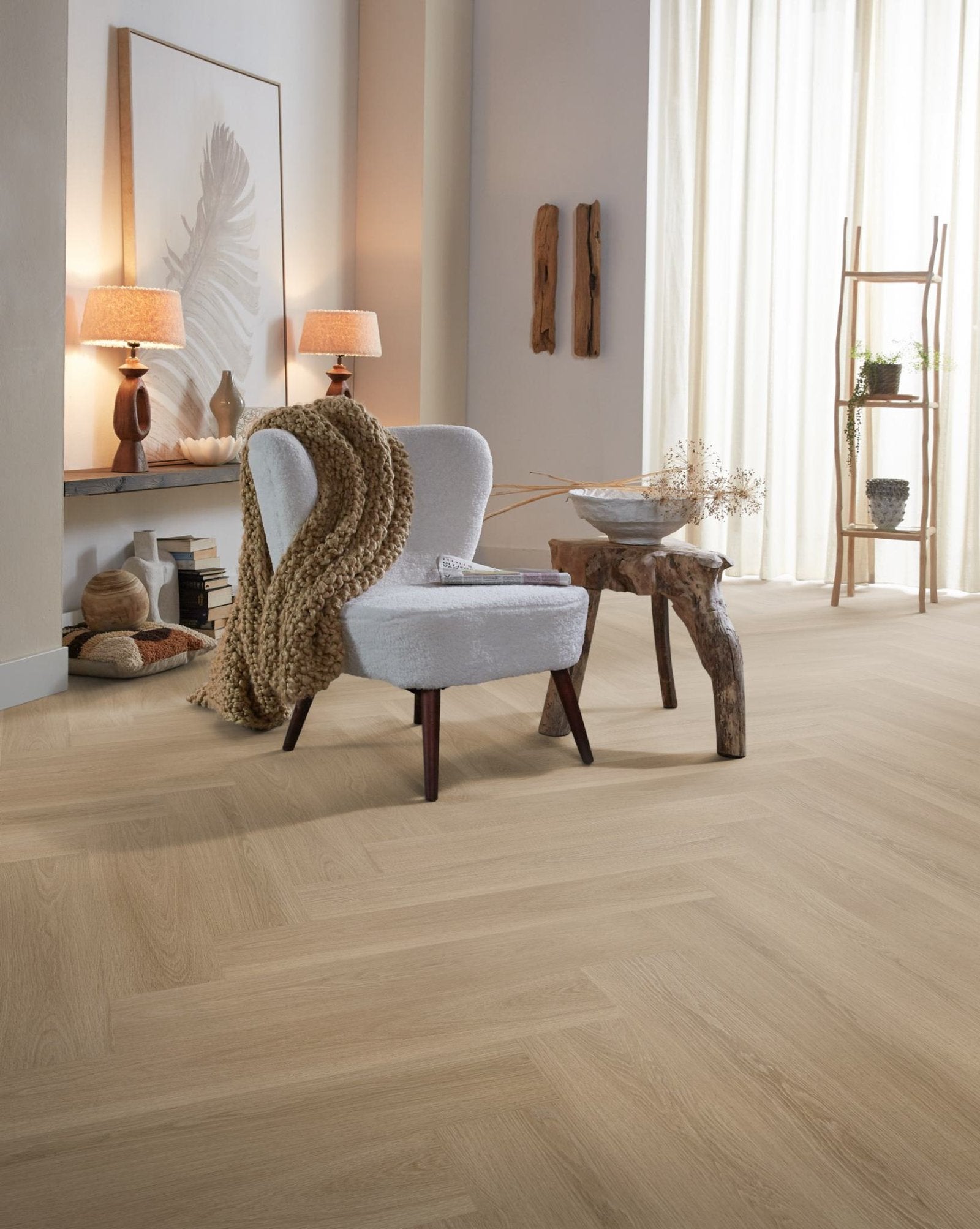Spigato xl Soleno visgraat dryback warm oak sfeer