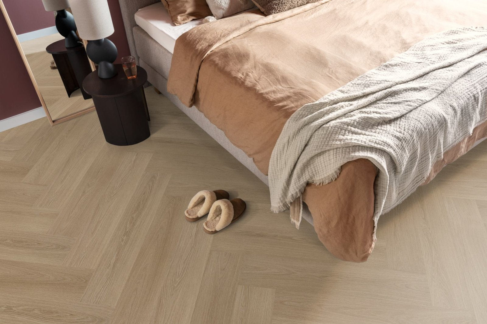 Spigato xl Soleno visgraat dryback warm oak sfeer