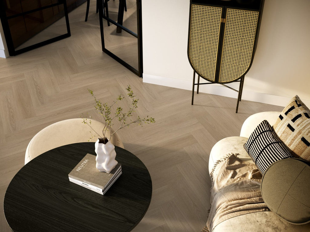 Spigato xl Soleno visgraat dryback warm oak sfeer